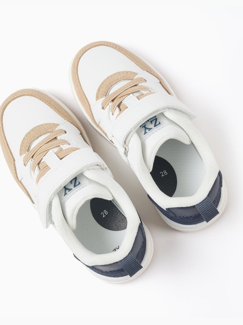Scarpe da ginnastica in doppio tessuto con chiusura a strappo Bianco - Kiabi