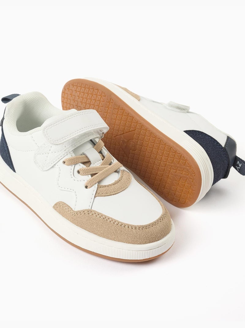 Scarpe da ginnastica in doppio tessuto con chiusura a strappo Bianco - Kiabi