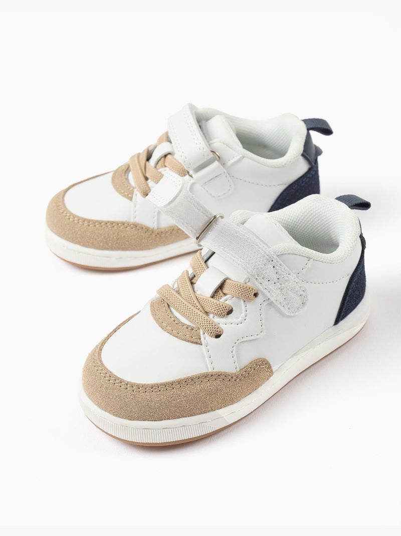 Scarpe da ginnastica in doppio tessuto con chiusura a strappo Bianco - Kiabi