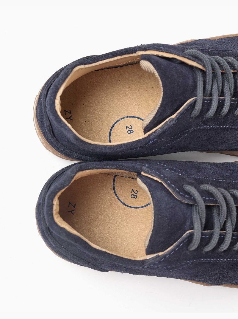 Scarpe da ginnastica in suede con lacci Blu Blu - Kiabi