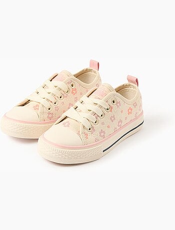 Scarpe da ginnastica in tela con motivo floreale e lacci