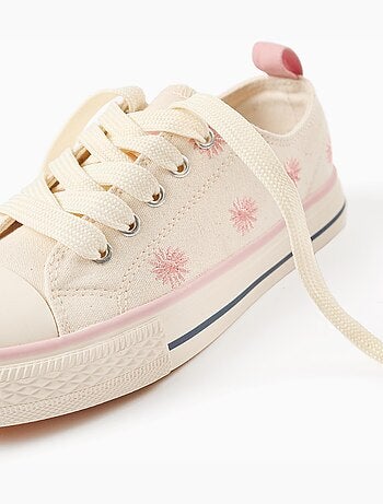 Scarpe da ginnastica in tela con motivo floreale ricamato