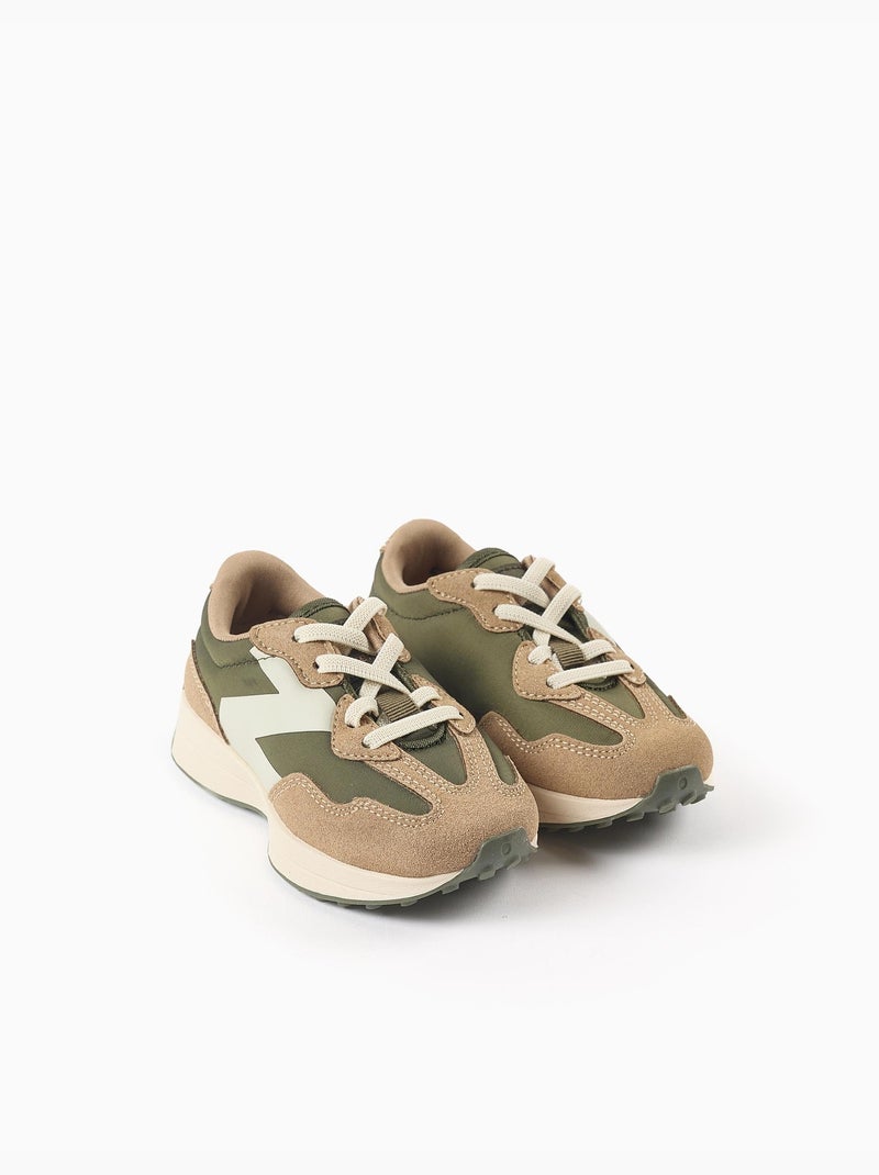 Scarpe da ginnastica in tessuto doppio con lacci Superlight Runner Verde scuro - Kiabi
