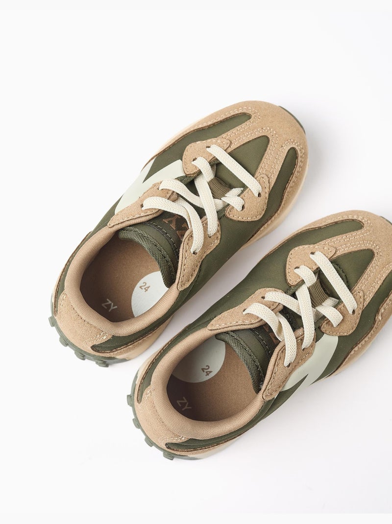 Scarpe da ginnastica in tessuto doppio con lacci Superlight Runner Verde scuro - Kiabi