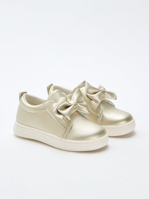Scarpe dorate slip-on / senza lacci con fiocchi decorativi - Kiabi