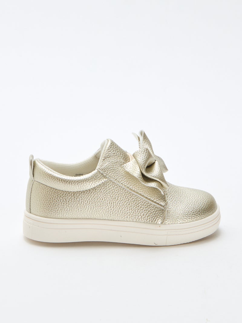 Scarpe dorate slip-on / senza lacci con fiocchi decorativi Giallo - Kiabi