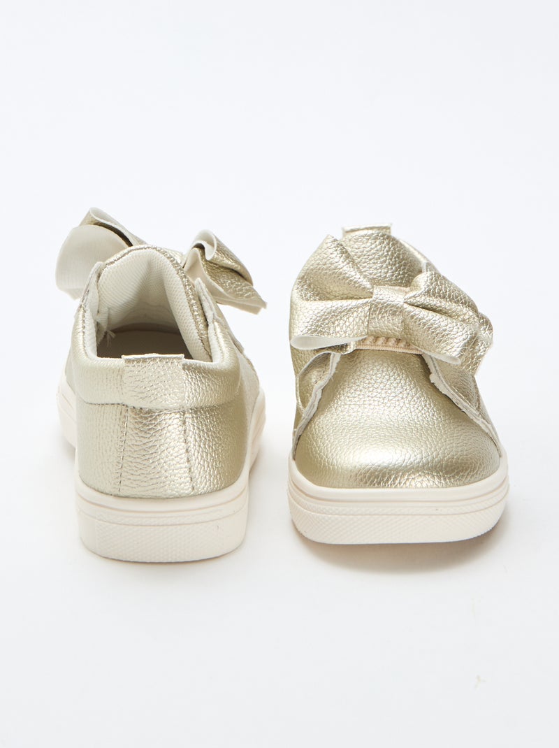 Scarpe dorate slip-on / senza lacci con fiocchi decorativi Giallo - Kiabi