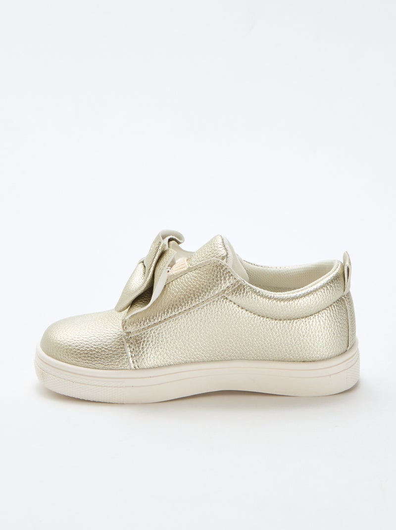 Scarpe dorate slip-on / senza lacci con fiocchi decorativi Giallo - Kiabi