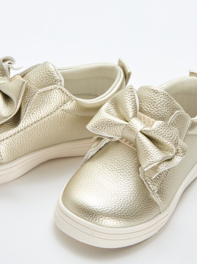Scarpe dorate slip-on / senza lacci con fiocchi decorativi Giallo - Kiabi