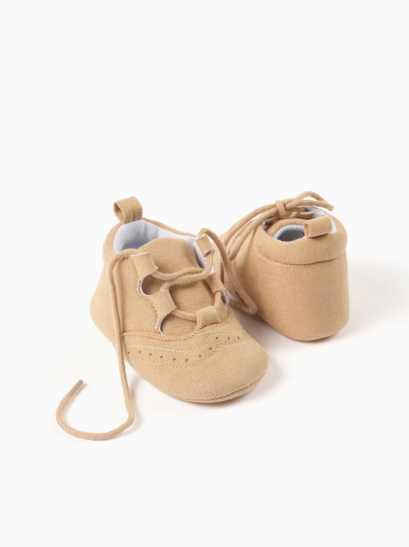 Scarpe in camoscio sintetico con dettaglio brogue Beige scuro - Kiabi