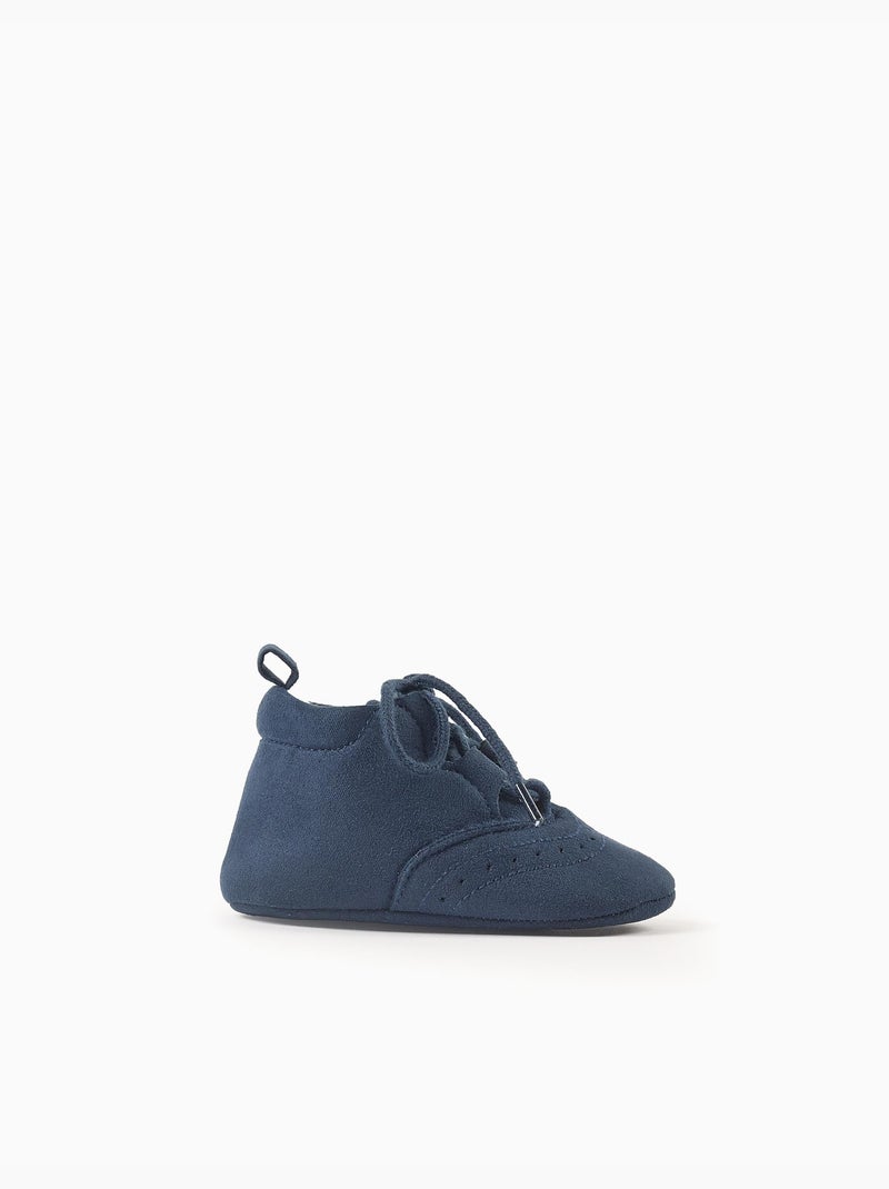 Scarpe in similcamoscio con dettaglio brogue Blu scuro - Kiabi