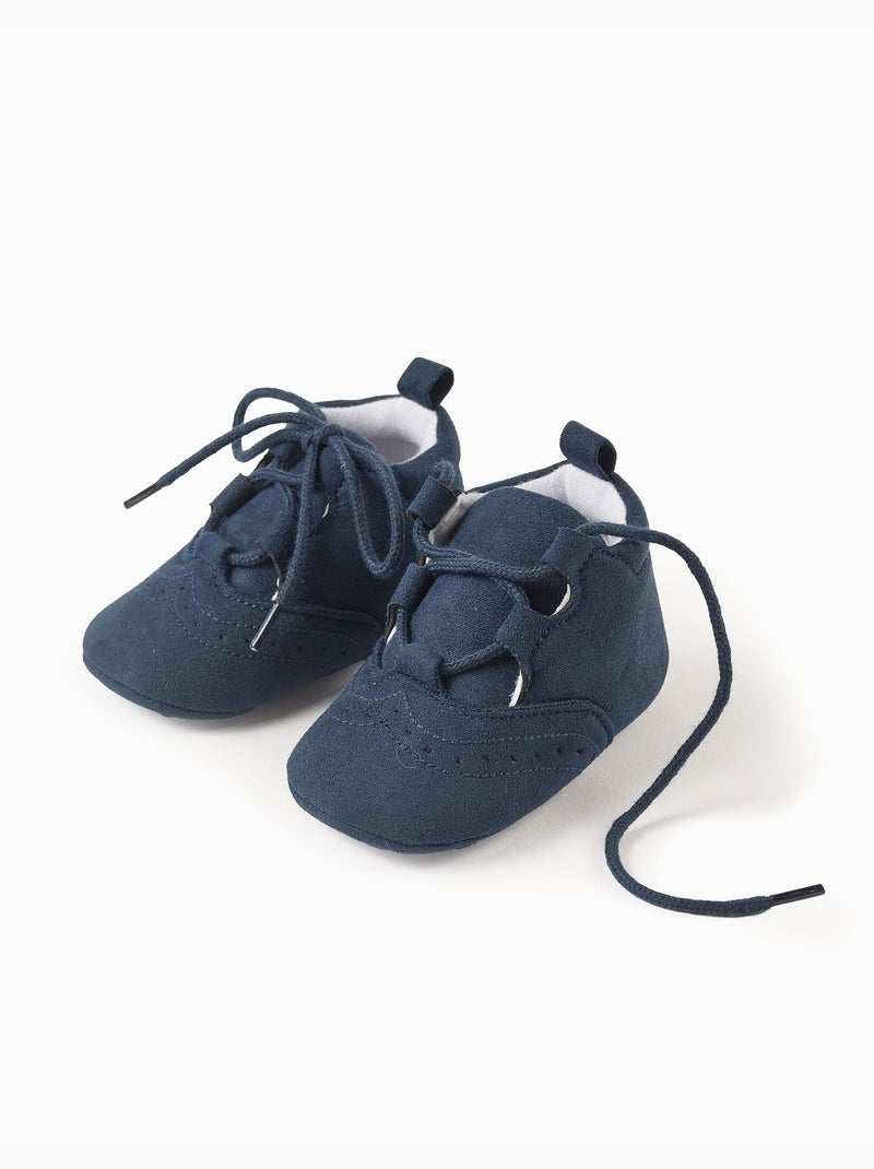Scarpe in similcamoscio con dettaglio brogue Blu scuro - Kiabi