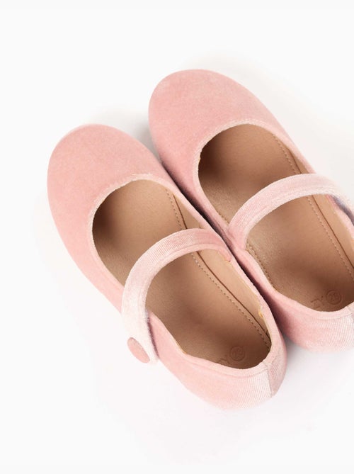Scarpe mary jane in velluto con chiusura a strappo - Kiabi