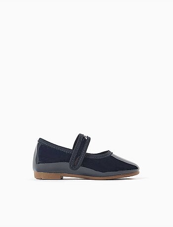 Scarpe Mary Jane verniciate con chiusura a strappo