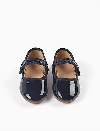 Scarpe Mary Jane verniciate con chiusura a strappo
