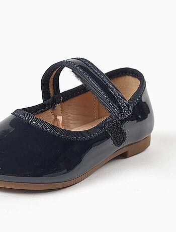 Scarpe Mary Jane verniciate con chiusura a strappo