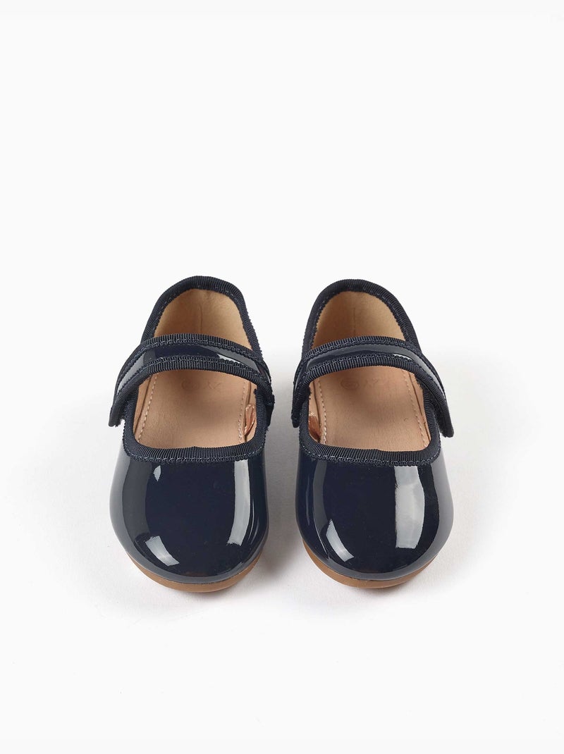 Scarpe Mary Jane verniciate con chiusura a strappo Blu Blu - Kiabi