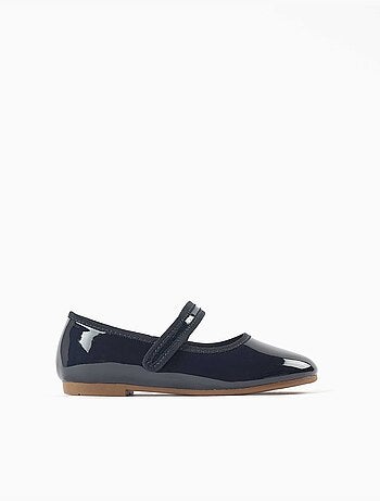 Scarpe Mary Jane verniciate con chiusura a strappo