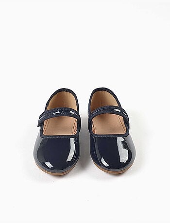 Scarpe Mary Jane verniciate con chiusura a strappo
