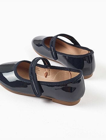Scarpe Mary Jane verniciate con chiusura a strappo