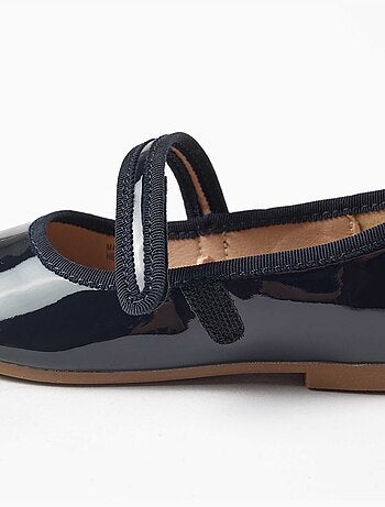 Scarpe Mary Jane verniciate con chiusura a strappo