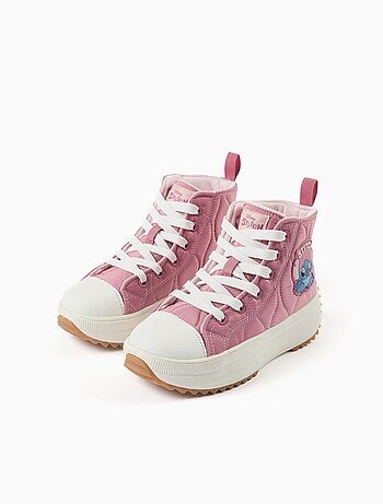 Scarpe sportive alte imbottite con stampa stitch