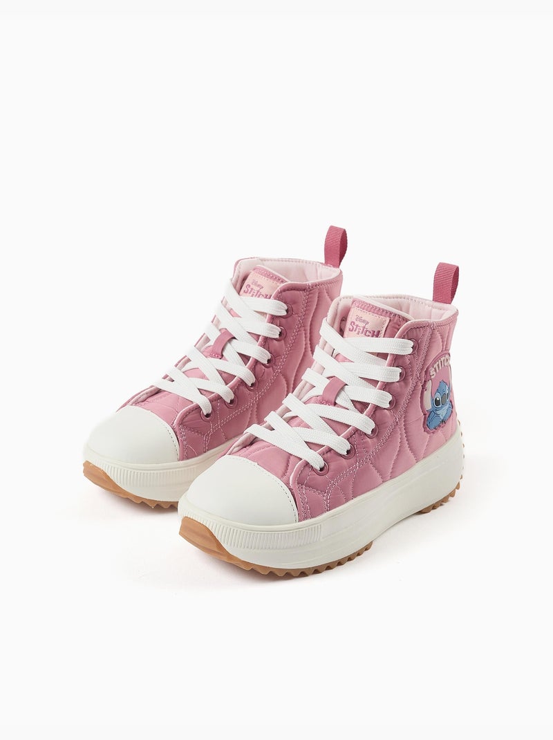 Scarpe sportive alte imbottite con stampa stitch Rosa scuro - Kiabi