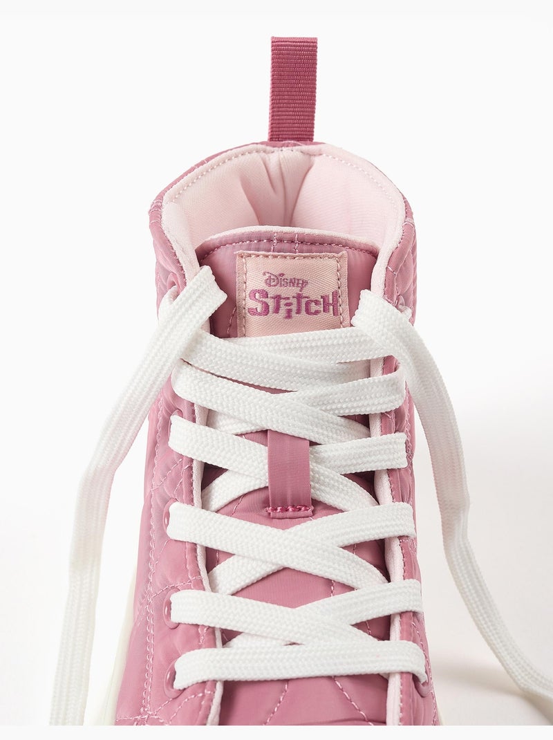 Scarpe sportive alte imbottite con stampa stitch Rosa scuro - Kiabi