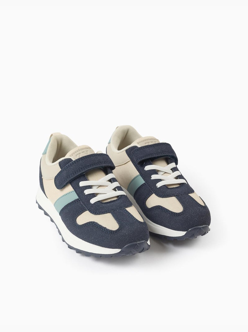 Scarpe sportive combinate con chiusura a strappo Beige chiaro - Kiabi