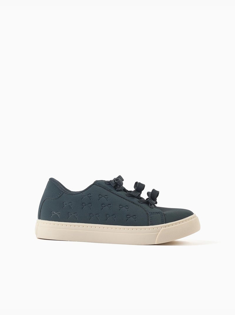 Scarpe sportive con fiocchi in rilievo Blu scuro - Kiabi