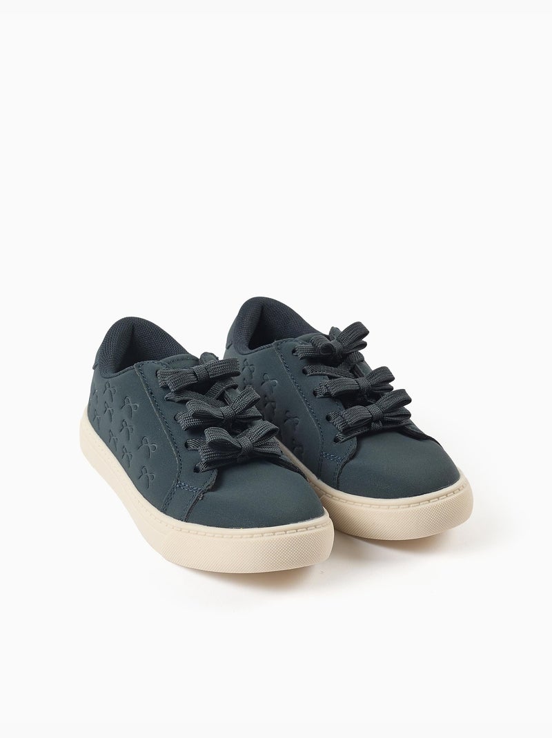 Scarpe sportive con fiocchi in rilievo Blu scuro - Kiabi