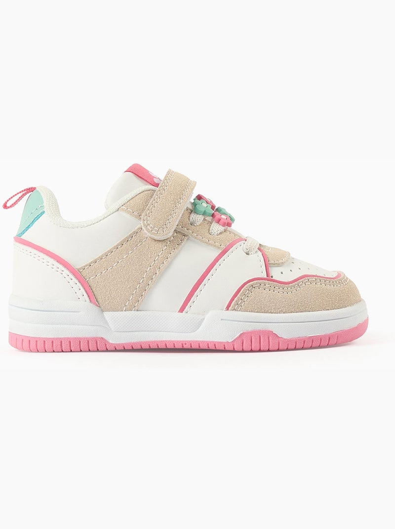 Scarpe sportive in doppio tessuto con fiori decorativi Bianco - Kiabi