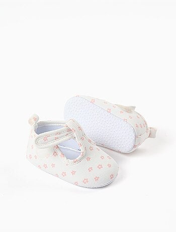 Scarpe t-bar in tela con motivo floreale