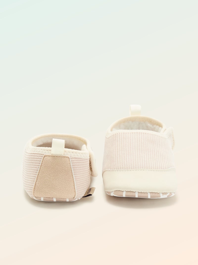 Scarpette a costine con strappi - 'Kitchoun' Beige - Kiabi