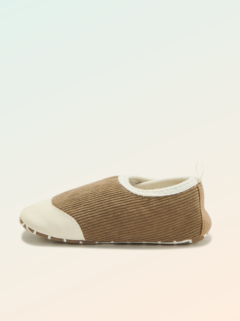 Scarpette a costine con strappi - 'Kitchoun' Kaki - Kiabi