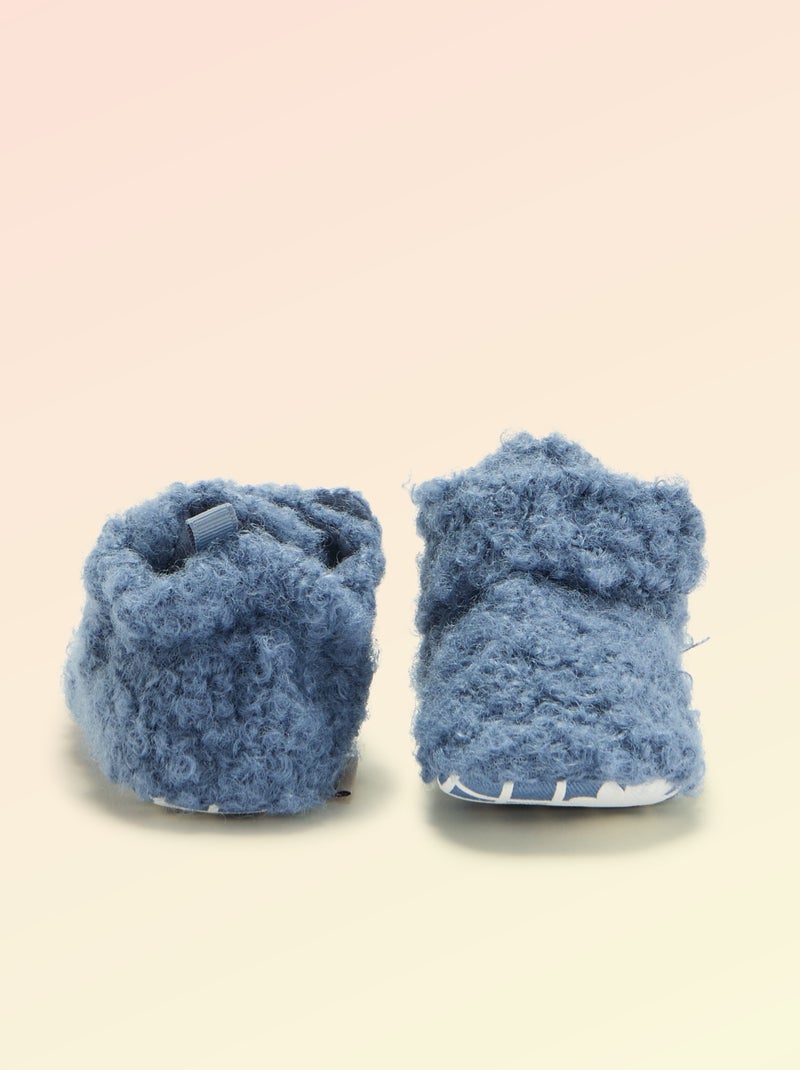 Scarpette alte effetto montone - 'Kitchoun' Blu - Kiabi