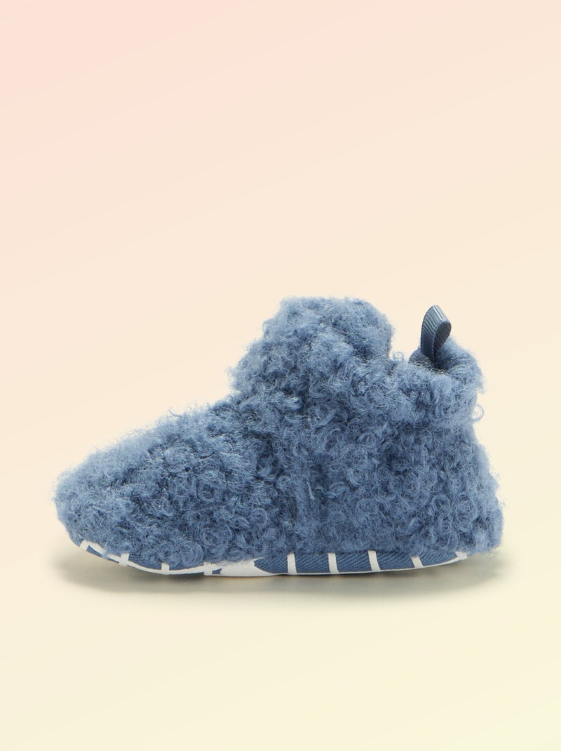 Scarpette alte effetto montone - 'Kitchoun' Blu - Kiabi