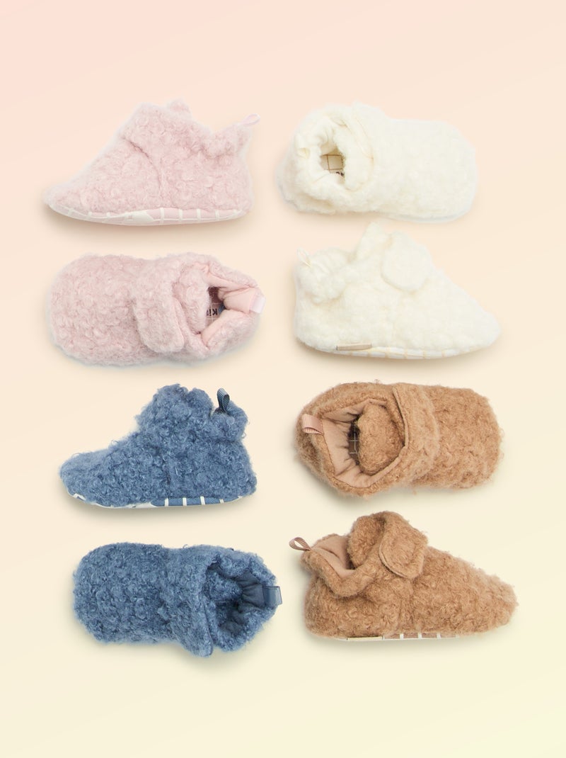 Scarpette alte effetto montone - 'Kitchoun' Blu - Kiabi