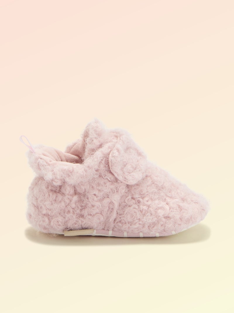 Scarpette alte effetto montone - 'Kitchoun' Rosa - Kiabi
