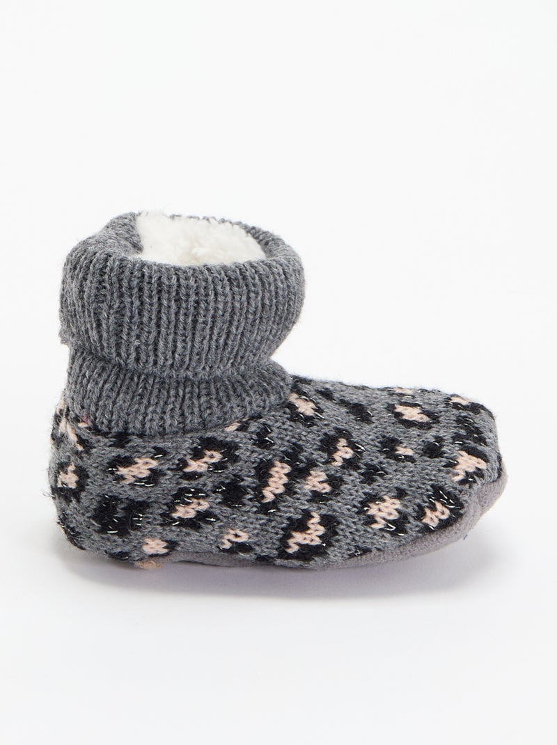 Scarpine imbottite con motivo Grigio - Kiabi