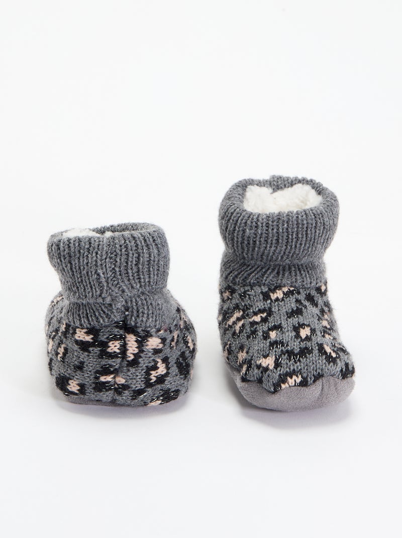 Scarpine imbottite con motivo Grigio - Kiabi