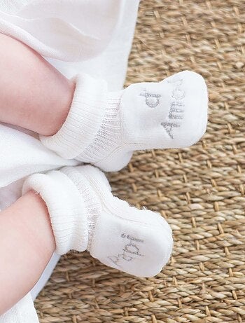 Scarpine per neonati con ricamo >