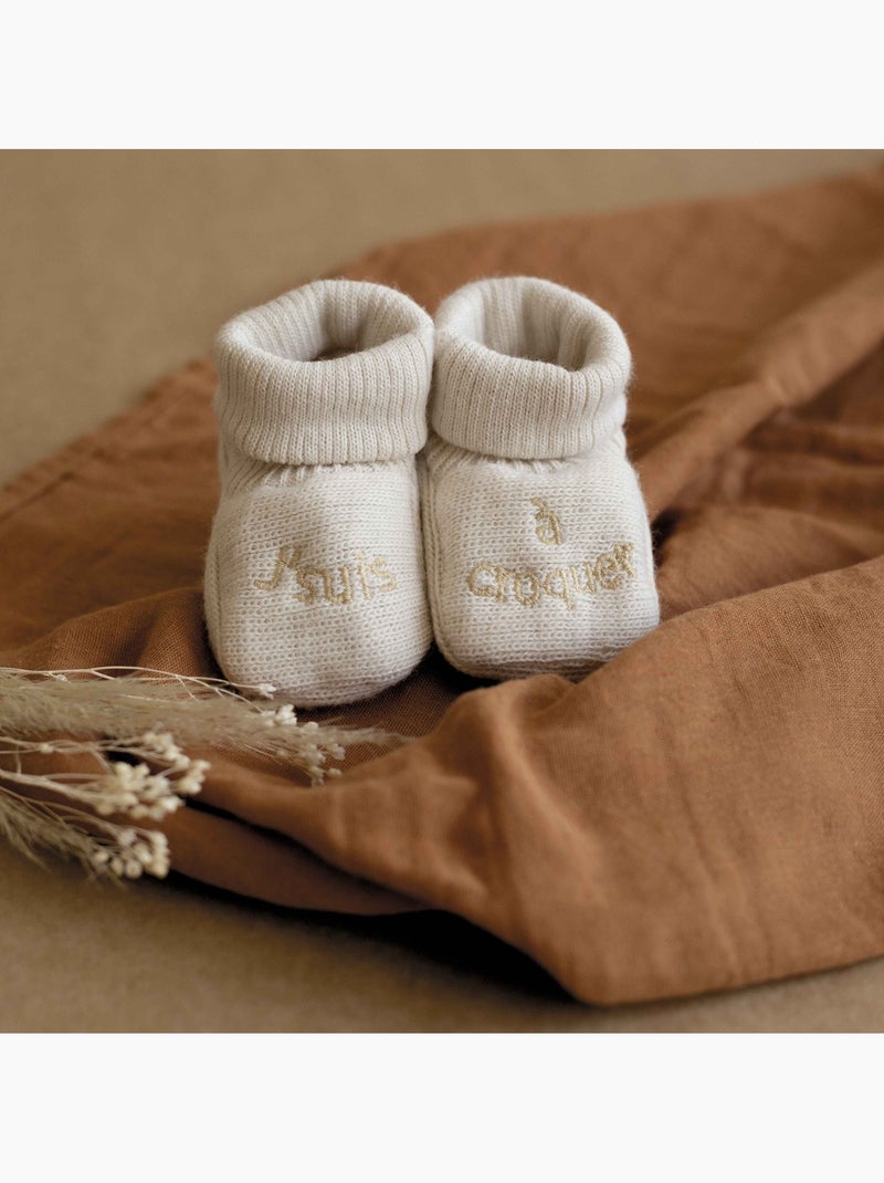 Scarpine per neonati con ricamo Beige - Kiabi