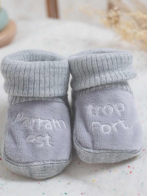 scarpine per neonati ricamate il padrino e troppo forte - Kiabi