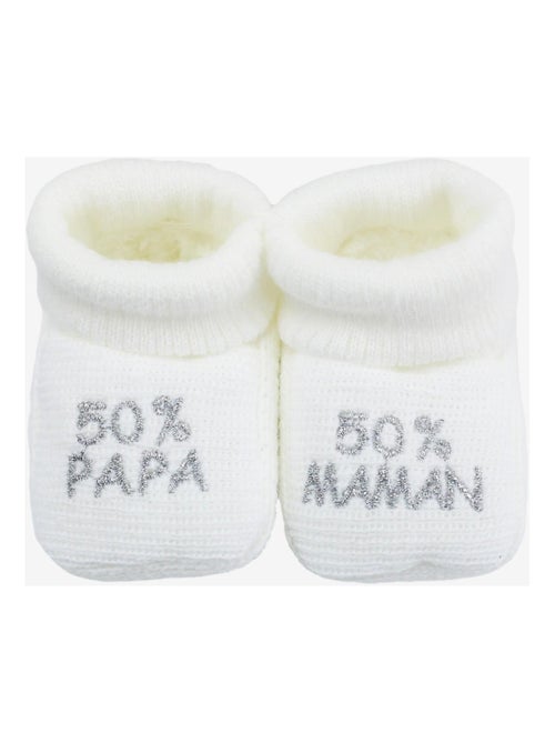 Scarpine per neonato - scritta: 50% mamma 50% papà - Kiabi Scarpine per neonato - scritta: 50% mamma 50% papà - Kiabi