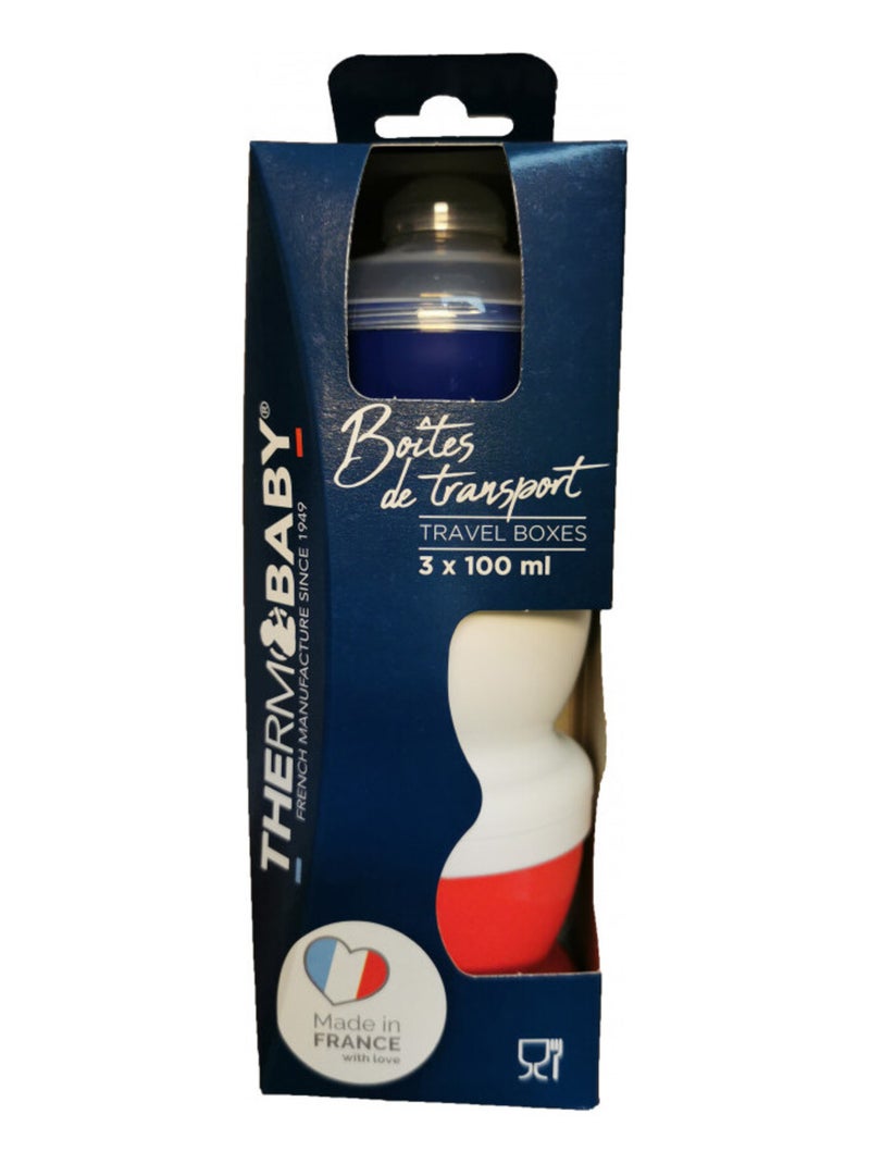 Scatola per il trasporto del latte Thermobaby con 3 scomparti impilabili 3x100 ml Bianco Rosso Blu - Kiabi