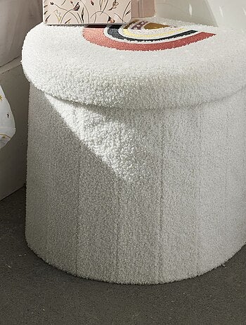 Scatola portaoggetti arcobaleno in maglia bouclé