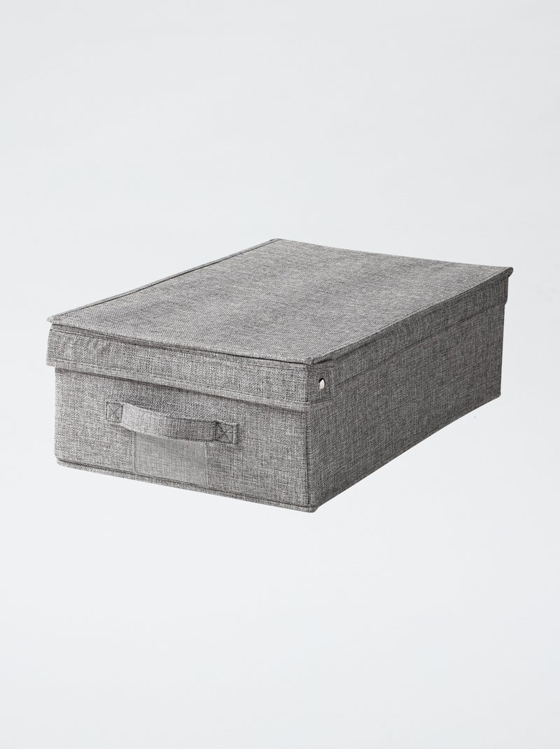 Scatola portaoggetti in lino con coperchio Grigio - Kiabi