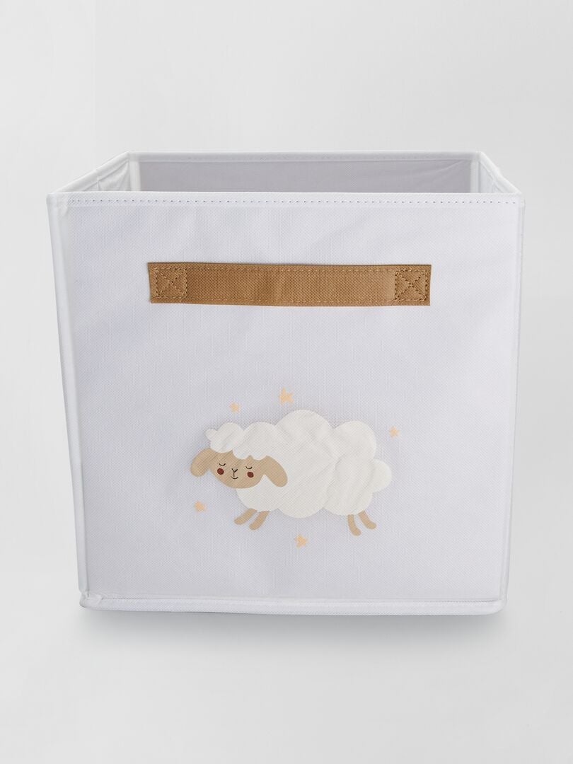 Scatole Portaoggetti 2pz in Tessuto 43x34x23 cm Crema