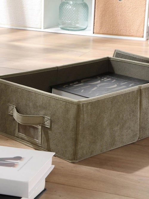 Scatola portaoggetti in velluto a coste - Kiabi